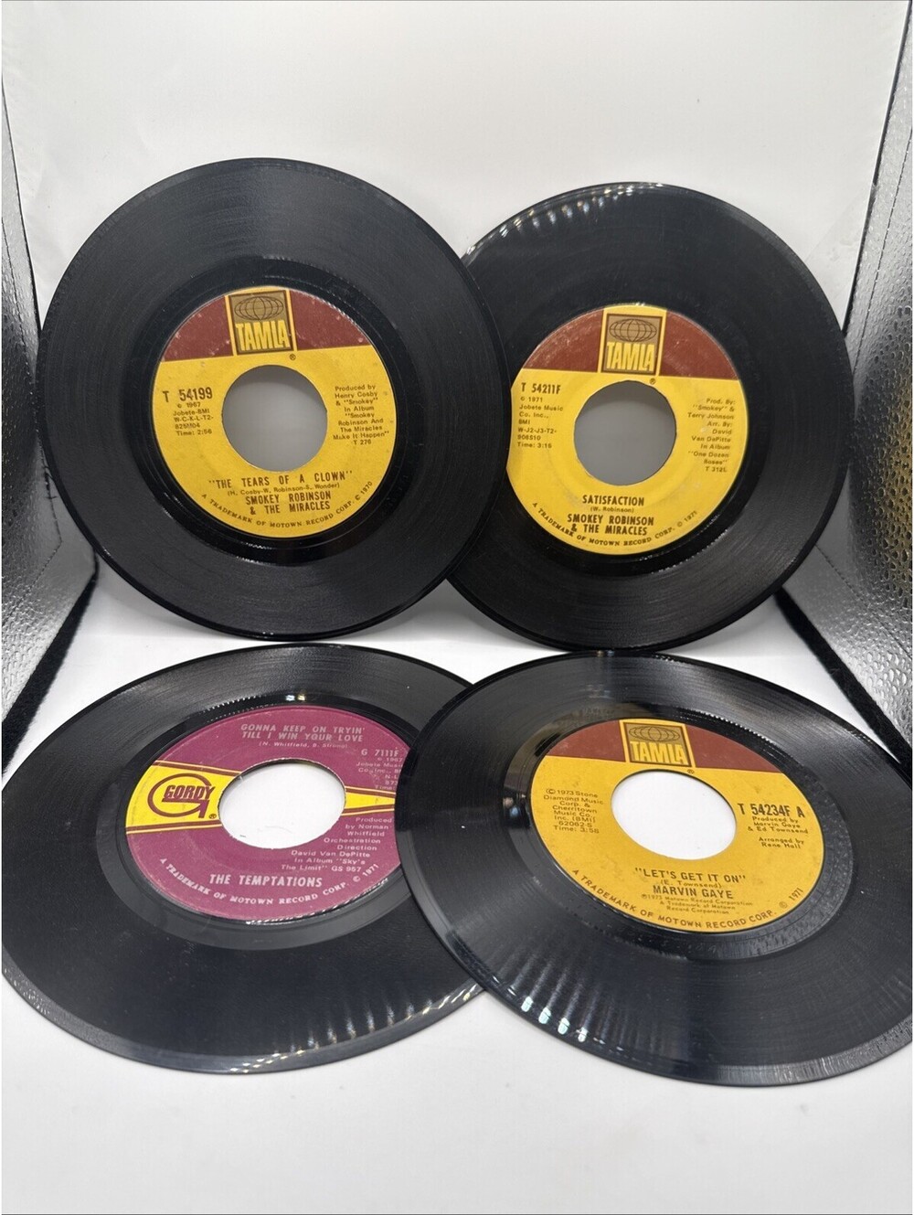 Temptations/smokey Robinson/marvin Gaye Lot Of 4 45rpm